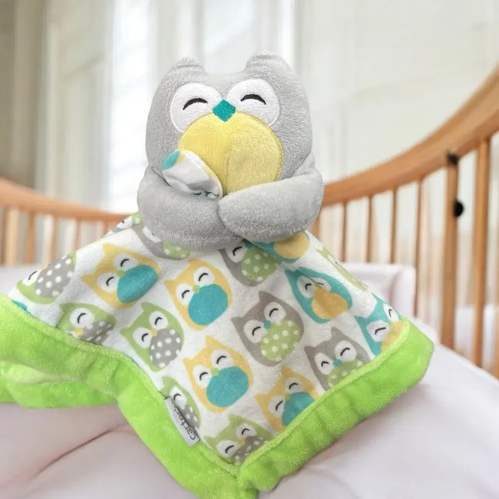 Carters Owl Lovey Security Blanket Soother Plush 67039 Sage Green Nursery 14